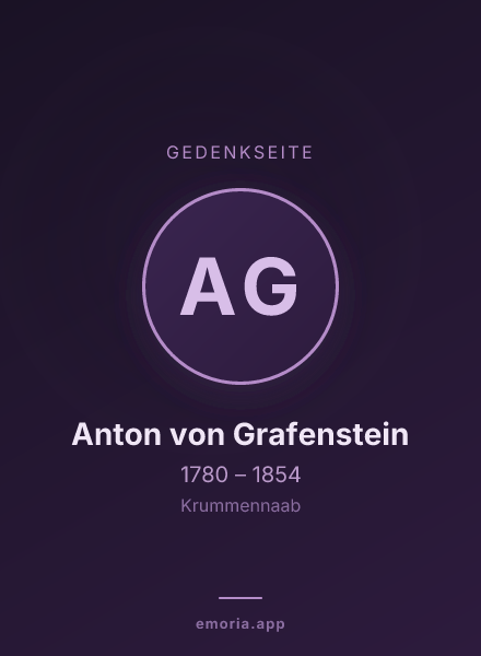 Gedenkportrait von Anton von Grafenstein