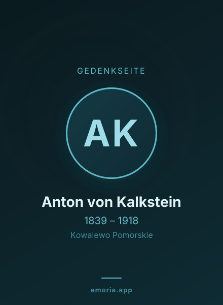 Gedenkportrait von Anton von Kalkstein