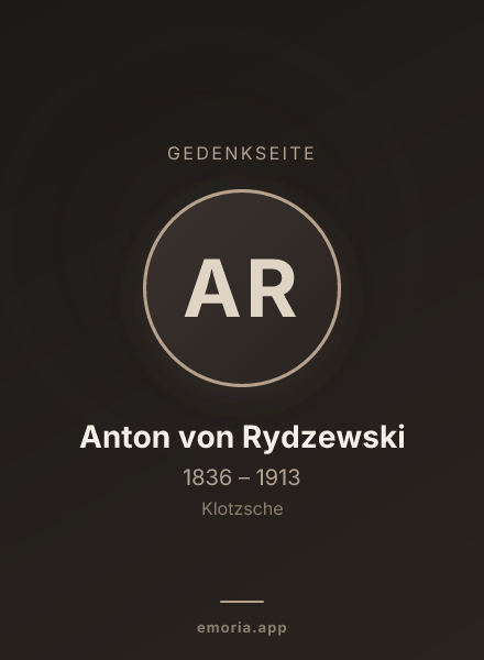 Gedenkportrait von Anton von Rydzewski