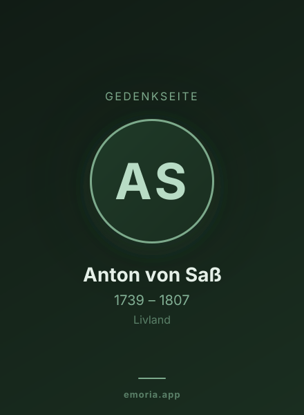 Gedenkportrait von Anton von Saß