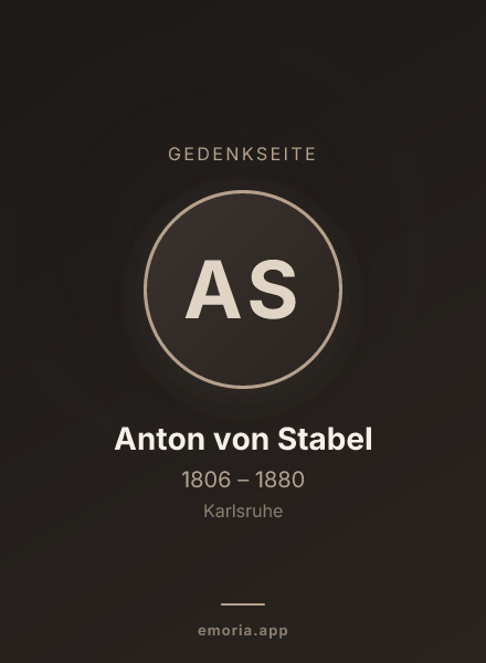 Gedenkportrait von Anton von Stabel