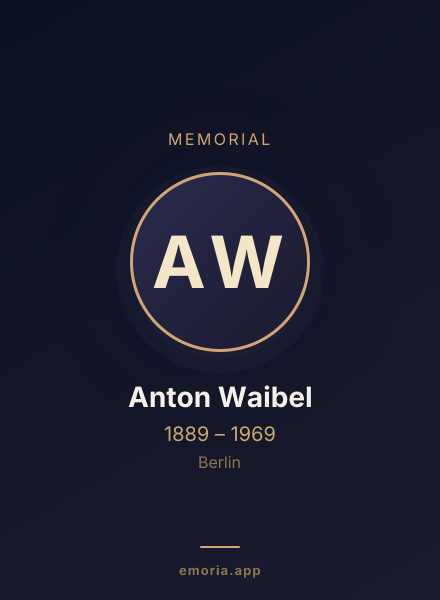 Memorial portrait of Anton Waibel