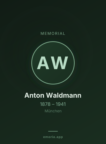 Memorial portrait of Anton Waldmann