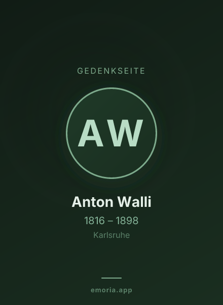 Gedenkportrait von Anton Walli