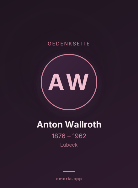 Gedenkportrait von Anton Wallroth