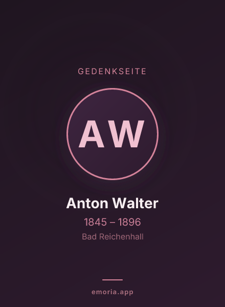 Gedenkportrait von Anton Walter
