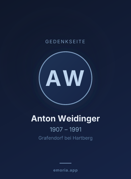 Gedenkportrait von Anton Weidinger