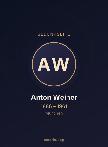 Gedenkportrait von Anton Weiher