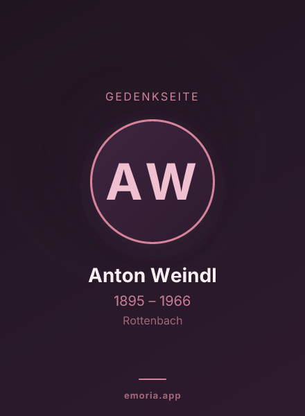 Gedenkportrait von Anton Weindl
