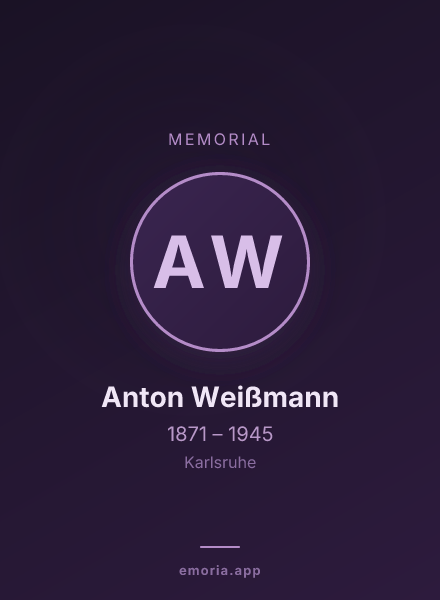 Memorial portrait of Anton Weißmann