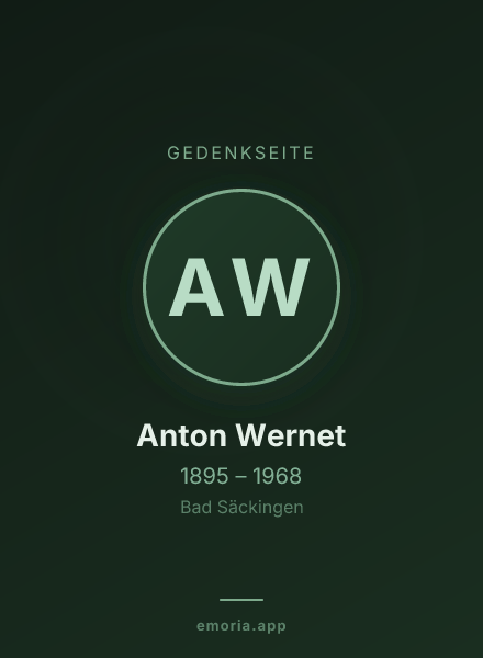 Gedenkportrait von Anton Wernet