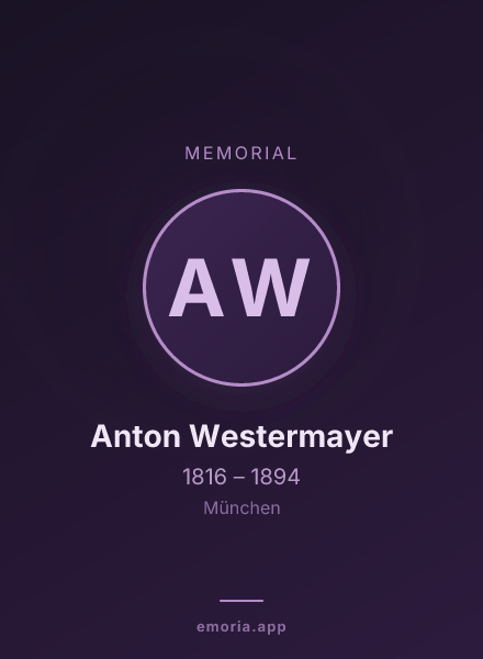 Memorial portrait of Anton Westermayer