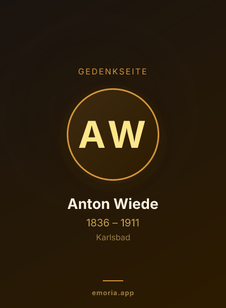 Gedenkportrait von Anton Wiede