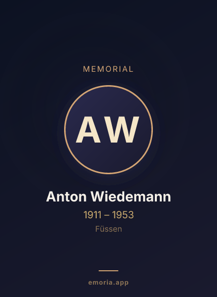 Memorial portrait of Anton Wiedemann