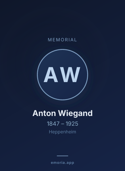 Memorial portrait of Anton Wiegand
