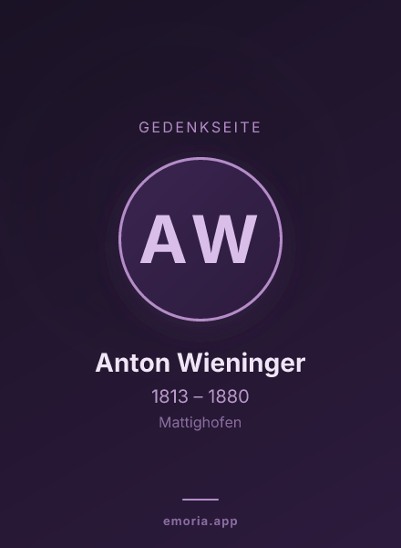 Gedenkportrait von Anton Wieninger