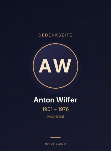 Gedenkportrait von Anton Wilfer