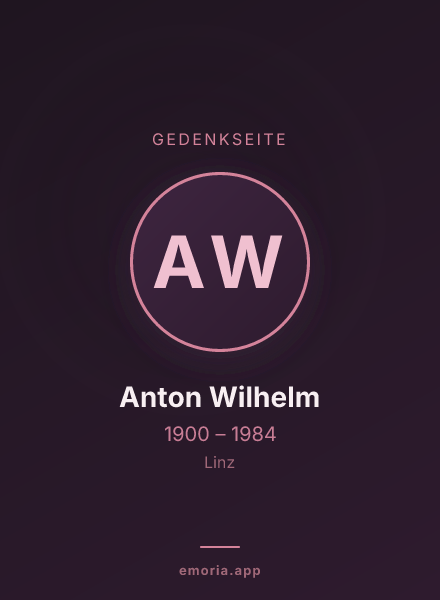 Gedenkportrait von Anton Wilhelm