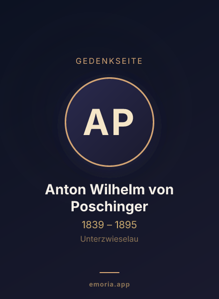 Gedenkportrait von Anton Wilhelm von Poschinger