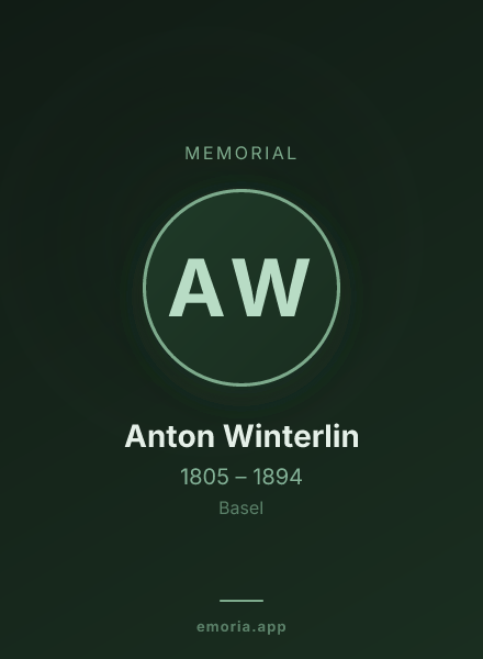 Memorial portrait of Anton Winterlin