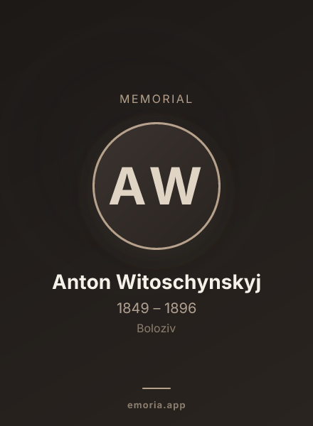 Memorial portrait of Anton Witoschynskyj