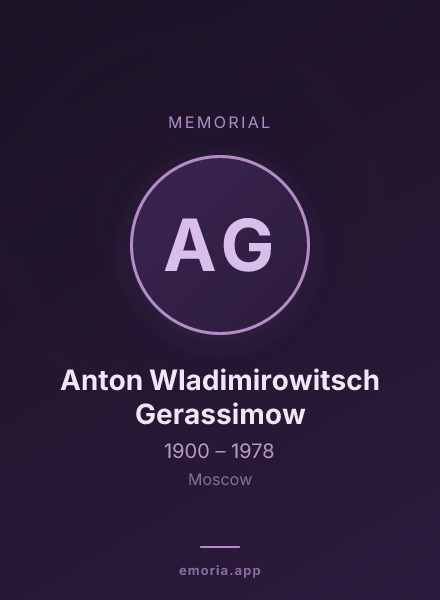Memorial portrait of Anton Wladimirowitsch Gerassimow