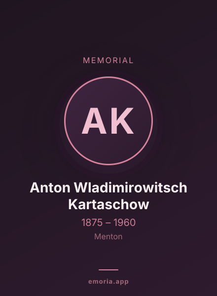 Memorial portrait of Anton Wladimirowitsch Kartaschow