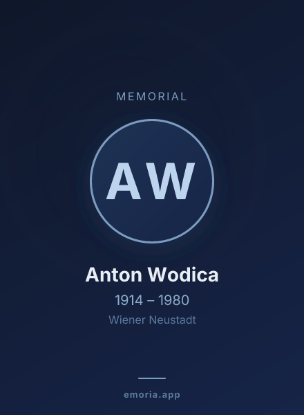 Memorial portrait of Anton Wodica