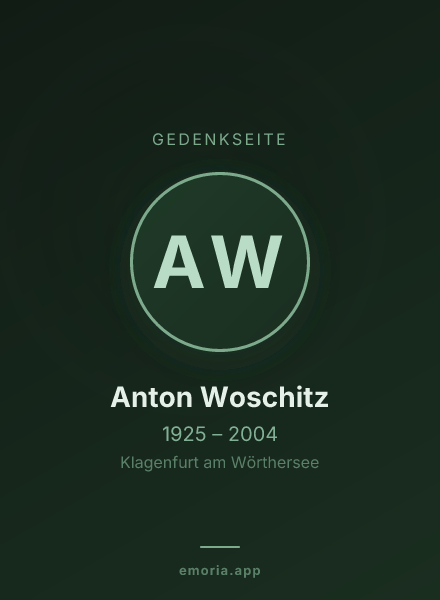 Gedenkportrait von Anton Woschitz