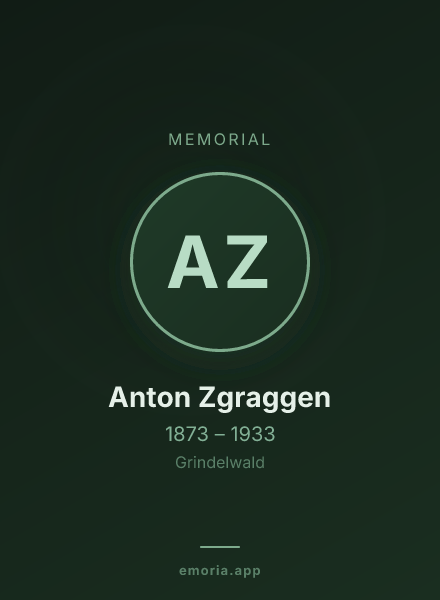 Memorial portrait of Anton Zgraggen