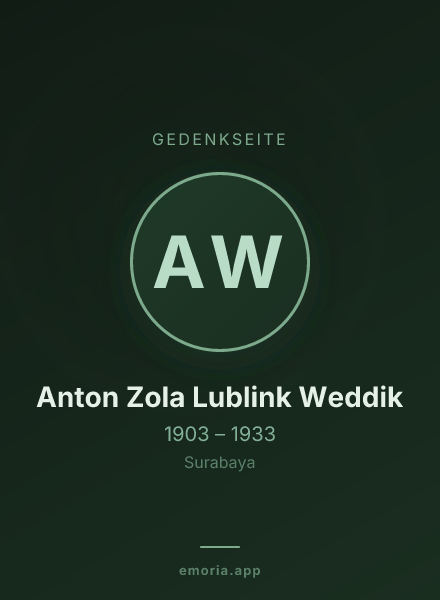 Gedenkportrait von Anton Zola Lublink Weddik