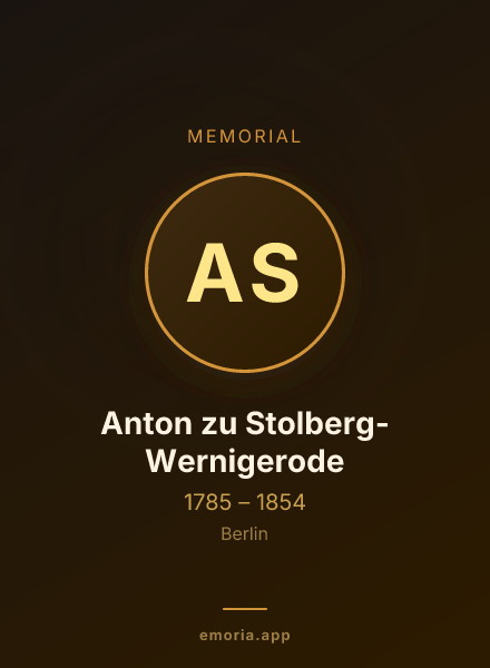 Memorial portrait of Anton zu Stolberg-Wernigerode