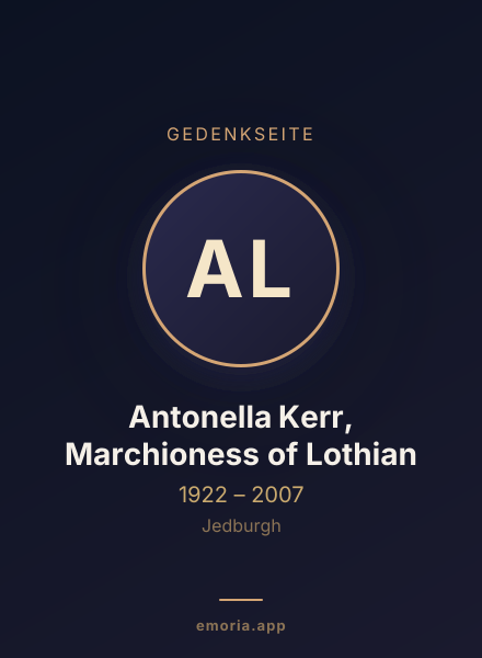 Gedenkportrait von Antonella Kerr, Marchioness of Lothian