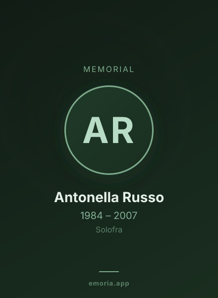 Memorial portrait of Antonella Russo