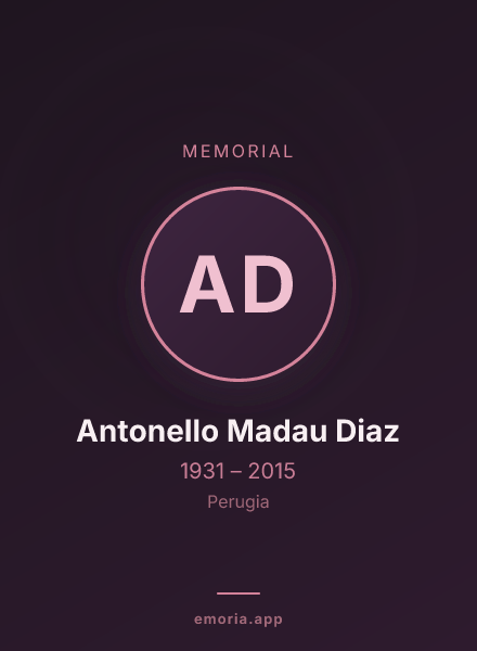Memorial portrait of Antonello Madau Diaz
