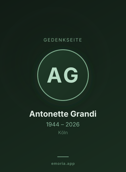 Gedenkportrait von Antonette Grandi