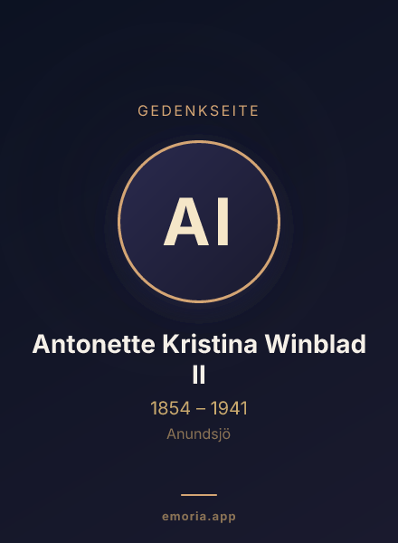 Gedenkportrait von Antonette Kristina Winblad II