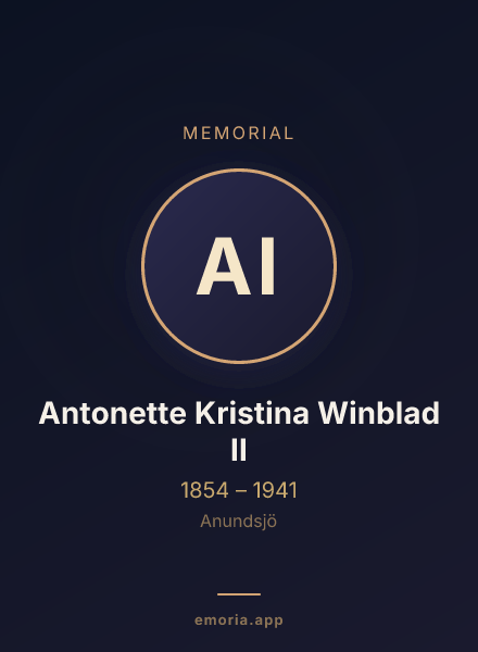 Memorial portrait of Antonette Kristina Winblad II