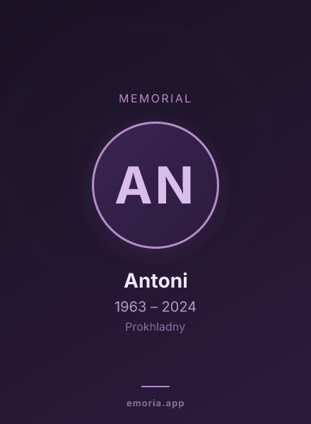 Memorial portrait of Antoni