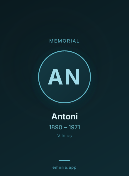 Memorial portrait of Antoni