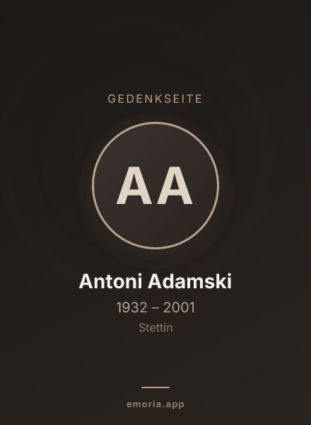 Gedenkportrait von Antoni Adamski