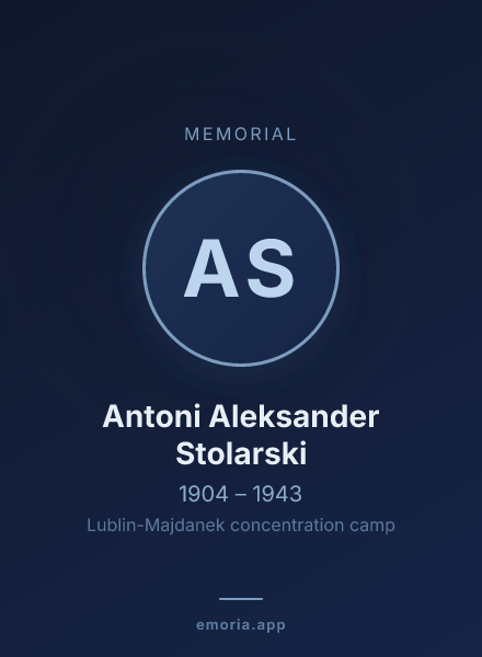 Memorial portrait of Antoni Aleksander Stolarski