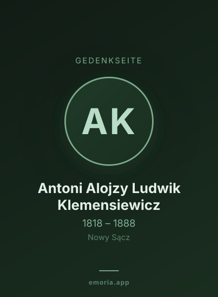 Gedenkportrait von Antoni Alojzy Ludwik Klemensiewicz