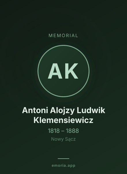 Memorial portrait of Antoni Alojzy Ludwik Klemensiewicz