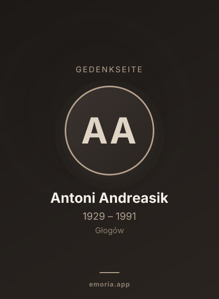 Gedenkportrait von Antoni Andreasik