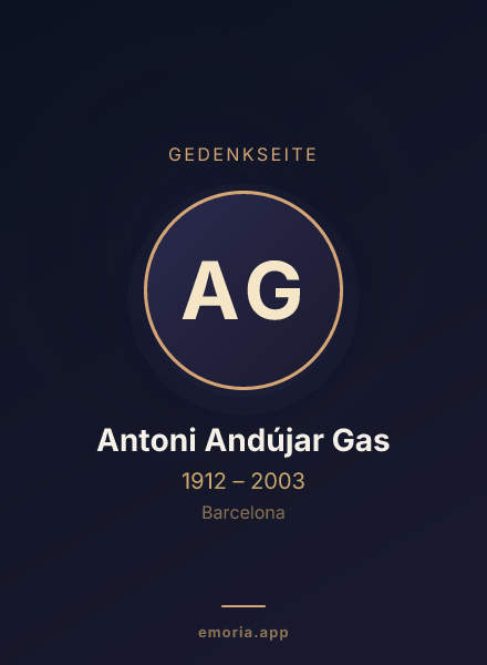Gedenkportrait von Antoni Andújar Gas