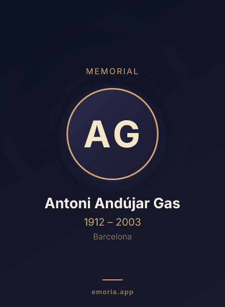 Memorial portrait of Antoni Andújar Gas
