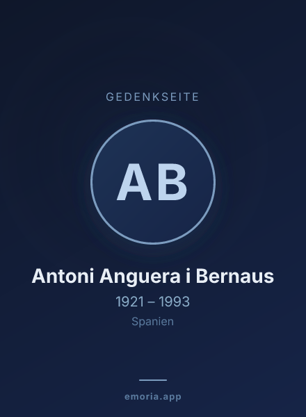 Gedenkportrait von Antoni Anguera i Bernaus