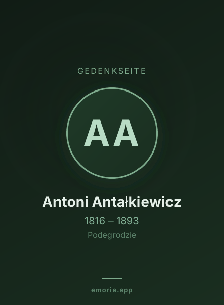 Gedenkportrait von Antoni Antałkiewicz