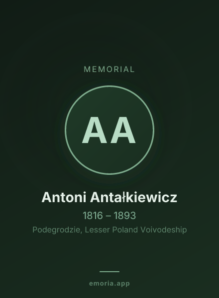 Memorial portrait of Antoni Antałkiewicz